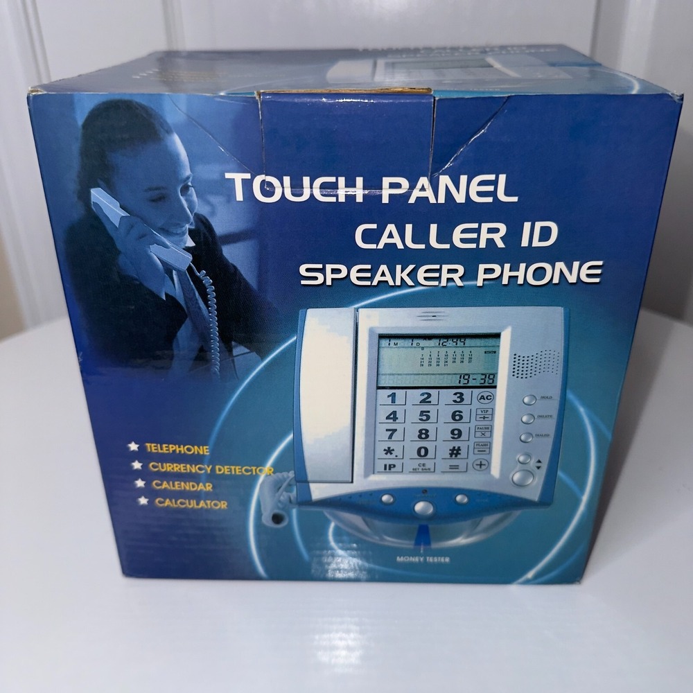 Innovage TEL3000 Touch Panel Caller ID Speaker Corded Phone Silver Modern EUC